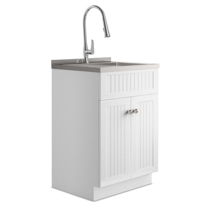 Simpli Home Beckham All-in-One 24-inch Utility Sink & Cabinet