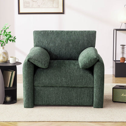 Chenille Oversized Armchair, 38.6" Wide Accent Chairs for Living Room & Bedroom Modern Lounge Chair, Upholstered Mid-Century Reading Chair, Comfy Living Room Chair, Single Sofa Chair, Beige