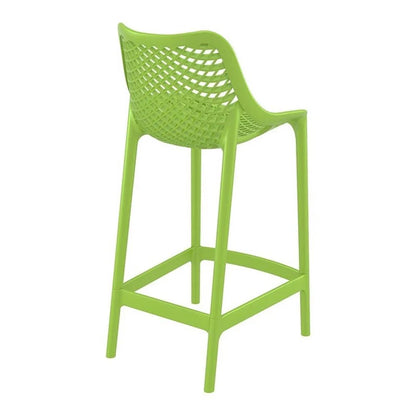 Home Square Polypropylene Patio Bar Stool in Taupe - Set of 2
