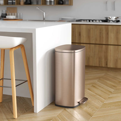 iTouchless SoftStep Stainless Steel Indoor Step Trash Can with Lid 13.2 Gallon Silver (PC13RSS)