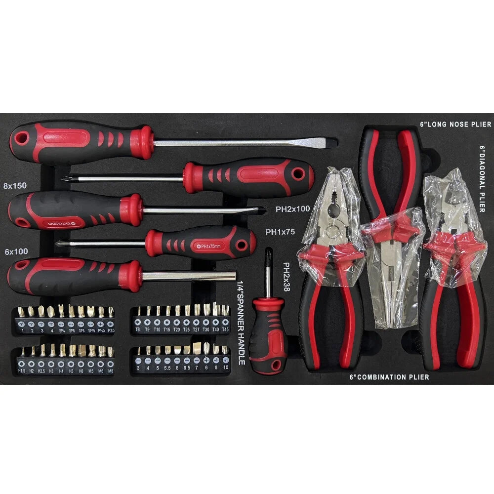 799PCS Aluminum Trolley Case Tool Set, Complete Tool Box Set with Rolling Wheels, Household Hand Tools Kit for Men, Silver