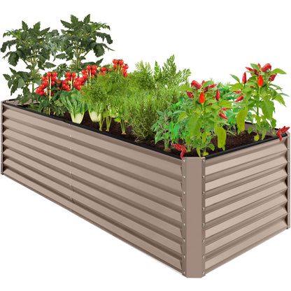 Best Choice Products 8x4x2ft Outdoor Metal Raised Garden Bed, Planter Box for Vegetables, Flowers, Herbs - Gray