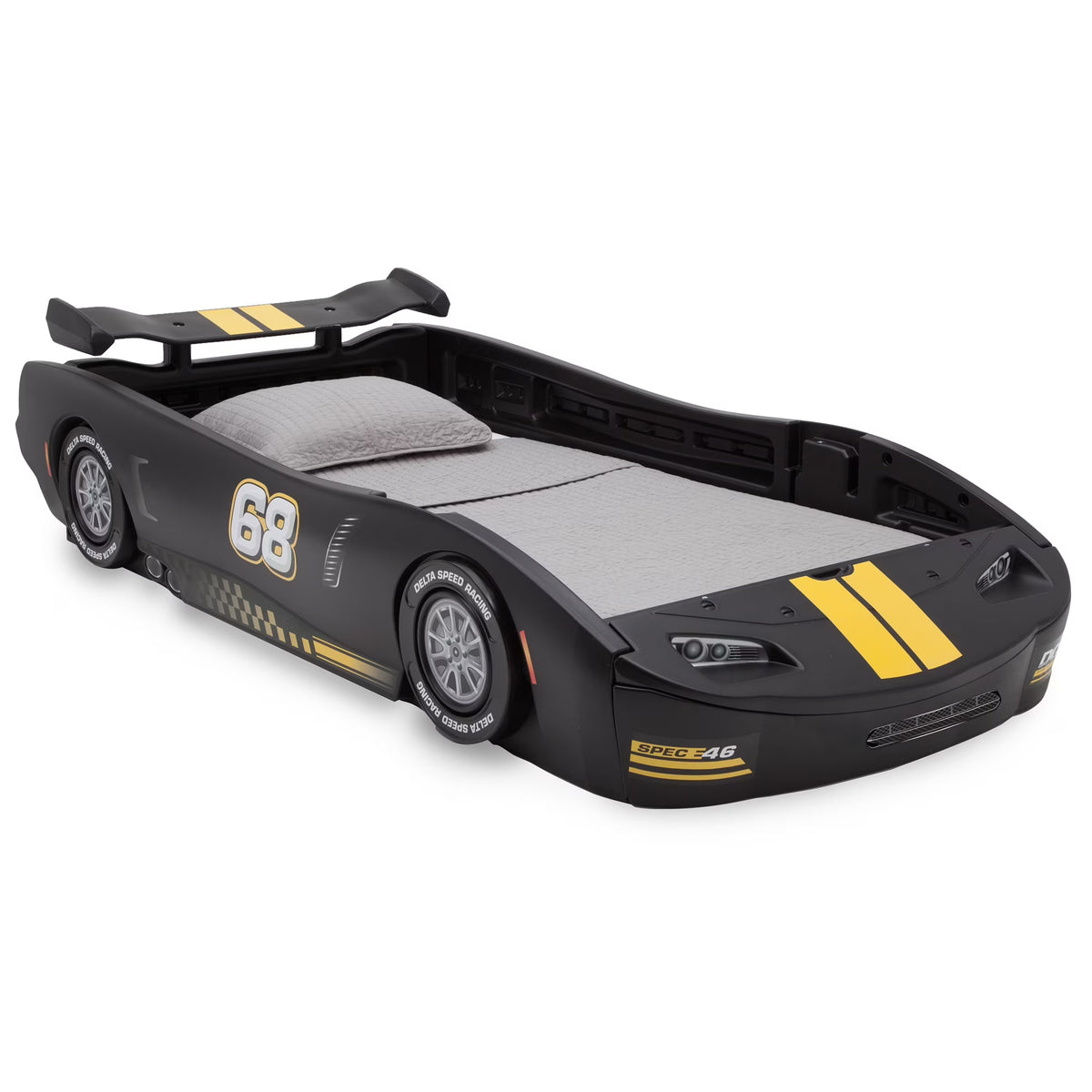 Delta Children Turbo Race Car Twin Bed, Blue