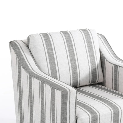 Swivel Accent Chair for Living Room, Modern Upholstered Barrel Arm Chair with Plump Back Pillow, Comfy Club Sofa Reading Chair for Adults (Chenille Navy, Set of 1)