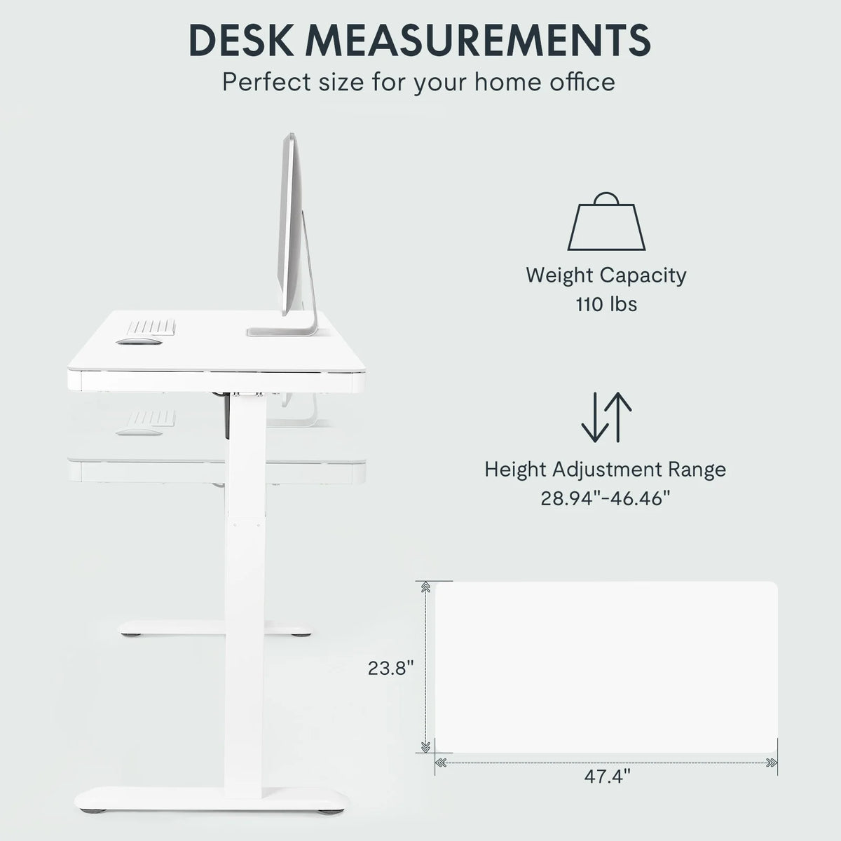 FLEXISPOT 48" W Home Office Height Adjustable Standing Desk White and Maple with USB Charge Ports and Embedded Drawer