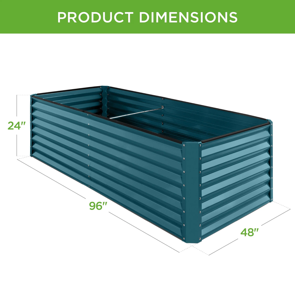 Best Choice Products 8x4x2ft Outdoor Metal Raised Garden Bed, Planter Box for Vegetables, Flowers, Herbs - Gray