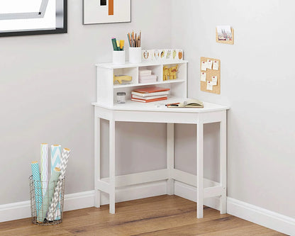UTEX Kids Desk,Wooden Study Desk with Chair for Children,Writing Desk with Storage and Hutch for Home School Use,White