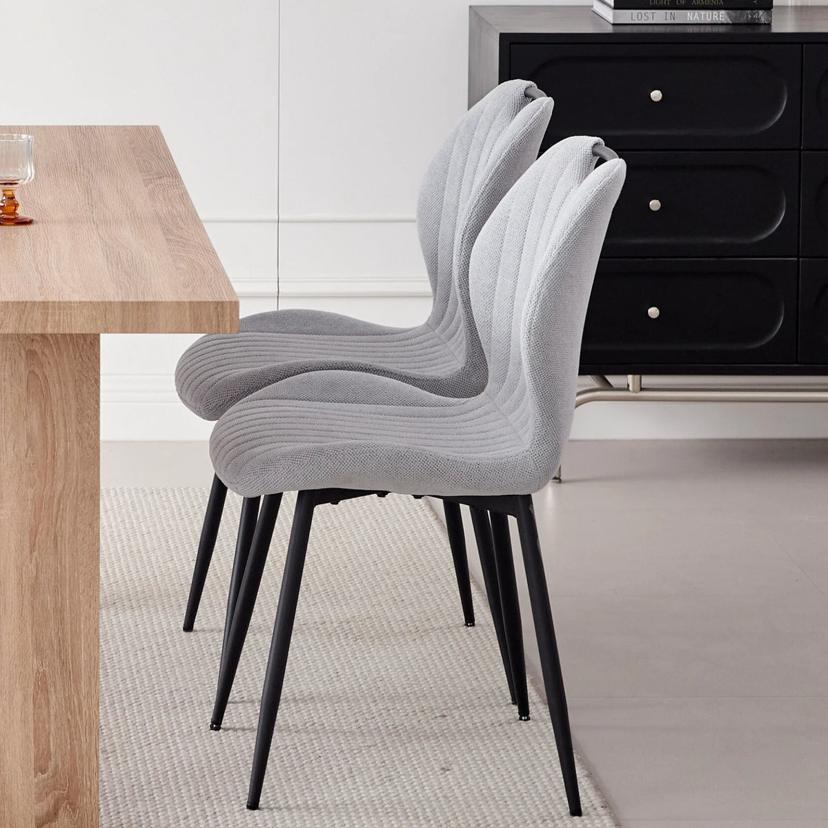 5pcs Rectangle Dining Table Chairs Set for 4, 63" Farmhouse Wood Kitchen Table with 4 Upholstered Mid Century Modern Boucle Chairs for Dinner, Living Dining Room, Apartment, Beige