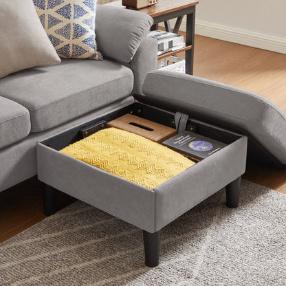 Pingliang Home Sectional Sofa Couch with Storage Ottoman,Modern 3 Seat L Shaped Sofa Couch for Living Room Apartment Studio Office