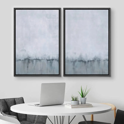 IDEA4WALL Framed Canvas Print Wall Art Set of 2 Watercolor Pastel Duotone Tan Landscape Abstract Modern Art Multicolor Contemporary Artwork for Bedroom, Office - 16"x24"x2 Panels Natural