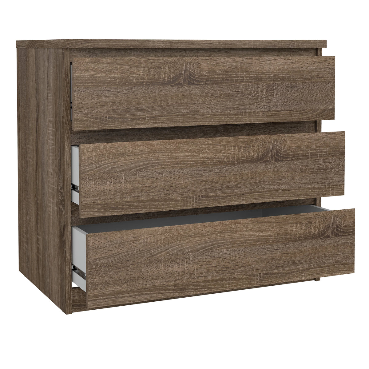 Tvilum Scottsdale 3 Drawer Chest Dresser for Adults, White High Gloss