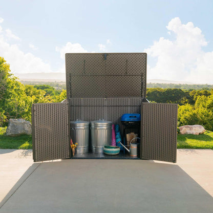 Lifetime Lockable DIY Polyethylene Horizontal Storage Shed, 75 cubic ft., Light Brown (60341)