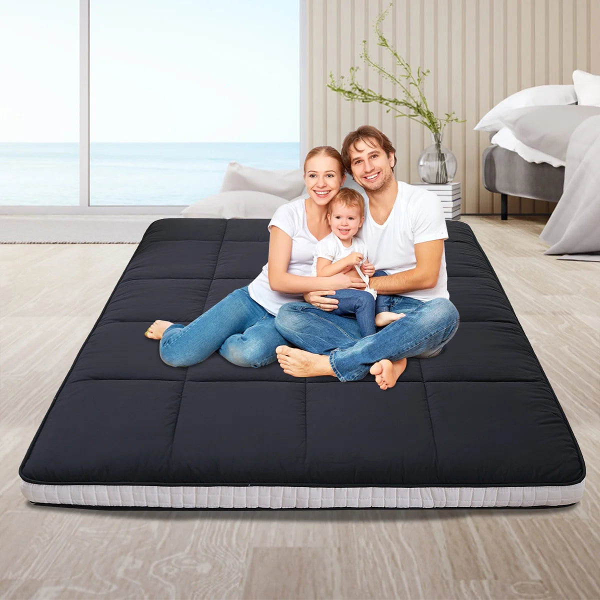 Slsy Futon Mattress 4" Soft and Supportive Twin Mattress Pad with Storage Bag