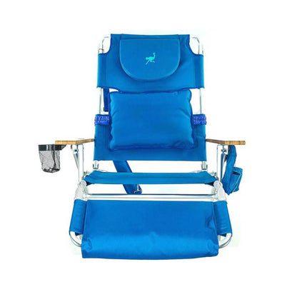 Ostrich Deluxe 3N1 Lightweight Outdoor Beach Lounge Chair w/Footrest, Pink