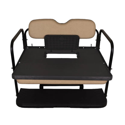 GTW MACH3 Rear Flip Seat for Club Car DS 2000.5 & Up Golf Carts - Buff Color Cushions