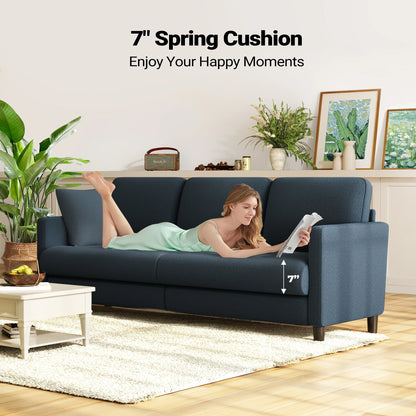Domusensus Sofas for Living Room, 82" Loveseat Sofa, Couches for Living Room Included 2 Pillows, Teddy Fleece Love Seat Couches, Small Couch, Blue