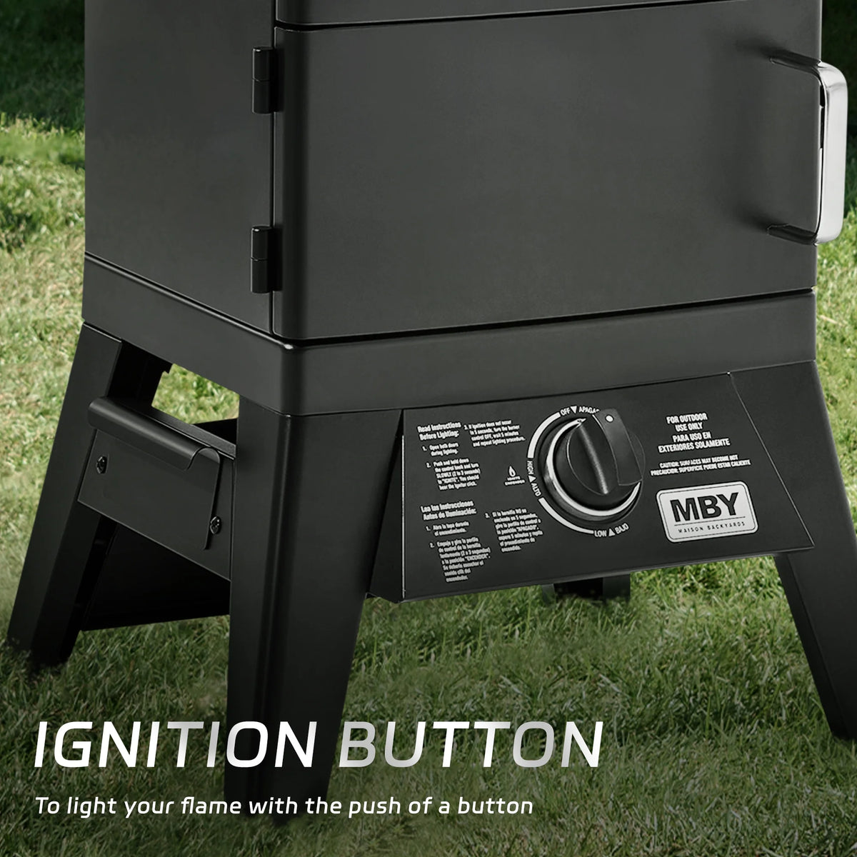 MAISON HUIS Vertical Propane Smoker, Outdoor Gas Smokers Grill with Cover, Black