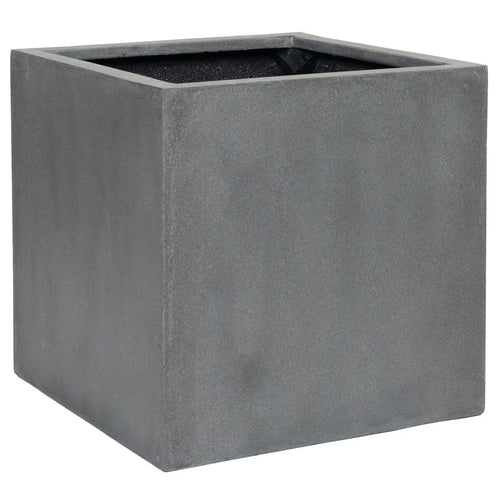 Pottery Pots Natural Block Square Planter Pot Indoor Outdoor Fiberstone Planter Box 24-in- Extra Large - 24" Grey