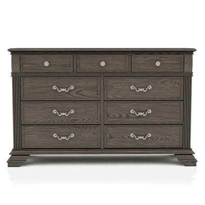 FOA Charo 6pc Gray Wood Bedroom Set-King Nightstands??����?��?