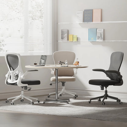 Hbada Office Chair, Ergonomic Desk Chair, Computer Mesh Chair with Lumbar Support and Flip-up Arms, Gray