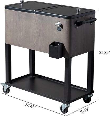 HEYWU 80 Quart Ice Chest Water Cooler with Bottle Opener, Milk White
