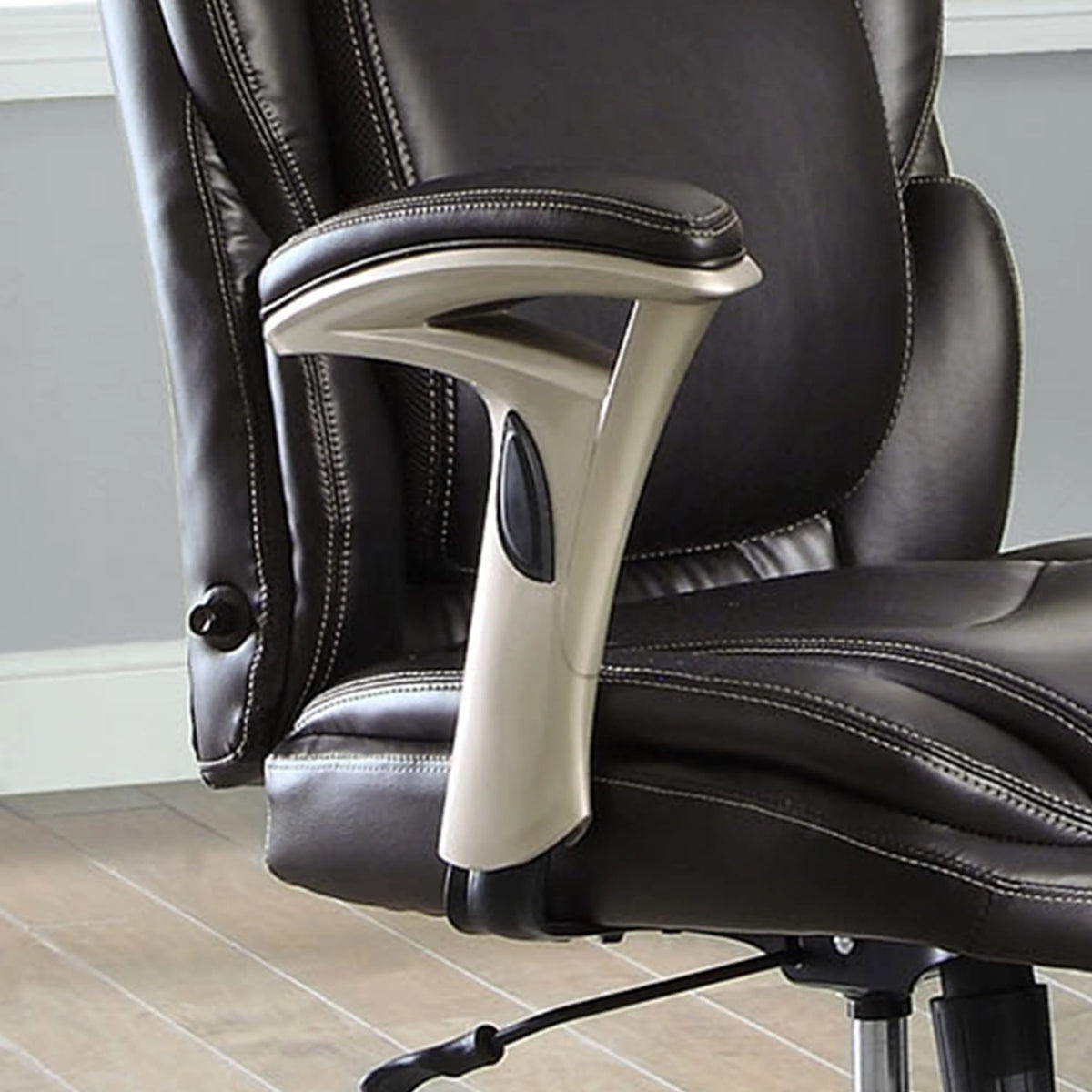Serta Executive Manager Chair with Adjustable Lumbar Support and Comfort Coils, Black