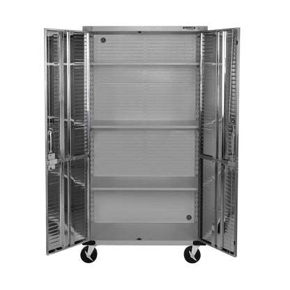 Seville Classics UltraHD Steel Body Lockable Storage Filing Cabinet Organizer Locker Shelving Unit 36" W x 18" D x 72" H, Granite