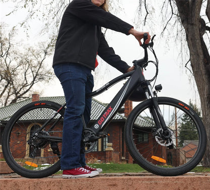 GOTRAX 26" Adult Electric Bike, 350W Motor up 20mph, Professional Electric Mountain Bikes, Black