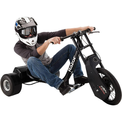 Razor DXT Electric Drift Trike- Black. 36V Powered Ride-On with Adjustable Seat and Variable Speed