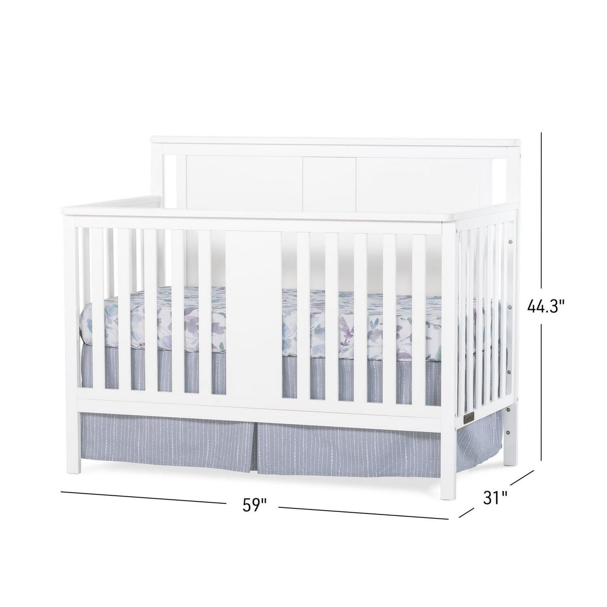 Child Craft Quincy 4-in-1 Convertible Crib. Baby Crib Converts to Day Bed. Toddler Bed and Full Size Bed. 3 Adjustable Mattress Positions. Non-Toxic. Baby Safe Finish (Matte White)