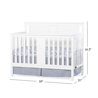 Child Craft Quincy 4-in-1 Convertible Crib. Baby Crib Converts to Day Bed. Toddler Bed and Full Size Bed. 3 Adjustable Mattress Positions. Non-Toxic. Baby Safe Finish (Matte White)