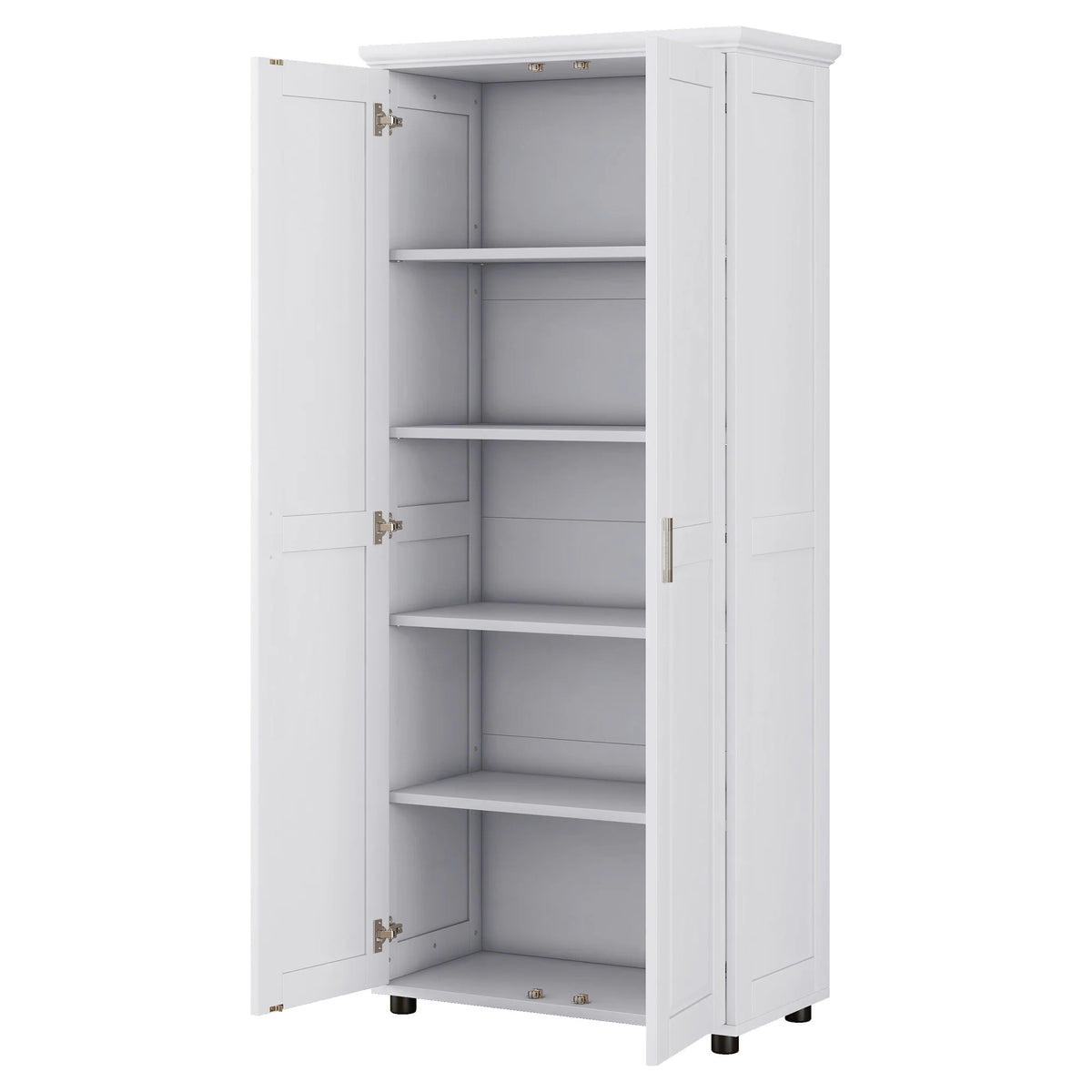 Bellemave White Tall Storage Cabinet with Adjustable Shelf Bathroom Cabinet with 1 Drawer and Storage Rack Large Freestanding Wood Cabinet Storage Organizer Floor Cabinet, White