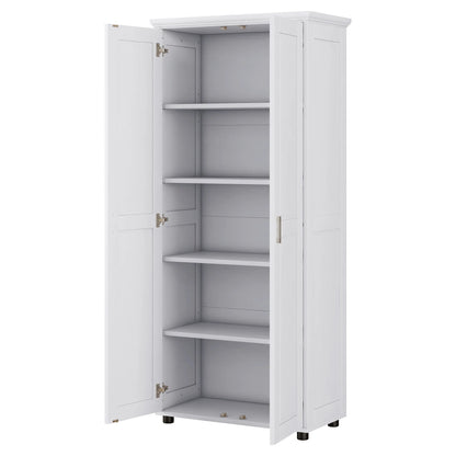 Bellemave White Tall Storage Cabinet with Adjustable Shelf Bathroom Cabinet with 1 Drawer and Storage Rack Large Freestanding Wood Cabinet Storage Organizer Floor Cabinet, White