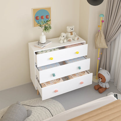 Miniyam Drawer Dresser with Glides & Safety Design for Kids, Colorful