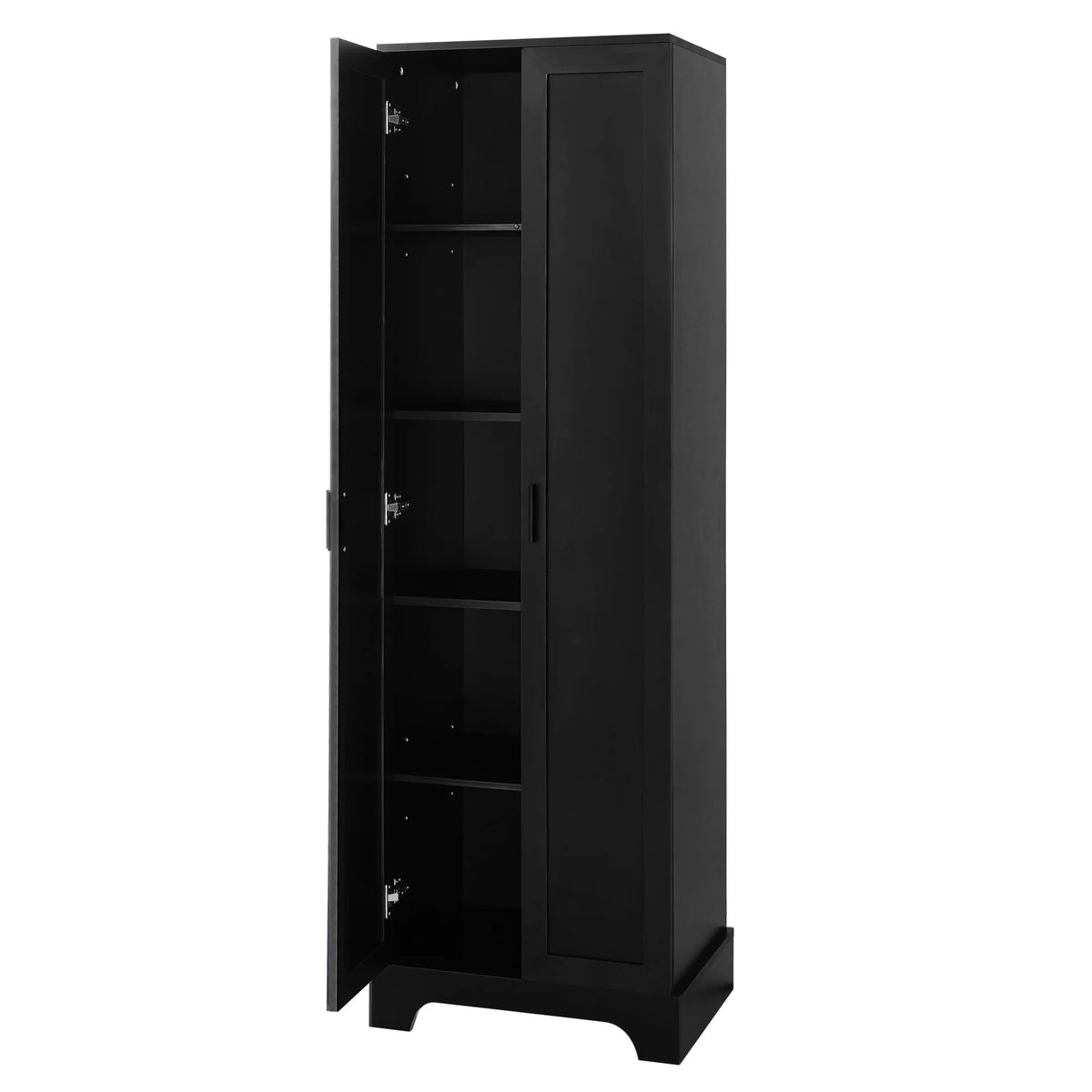 Urli Modern Double Door Storage Cabinet with Adjustable Shelves, Black
