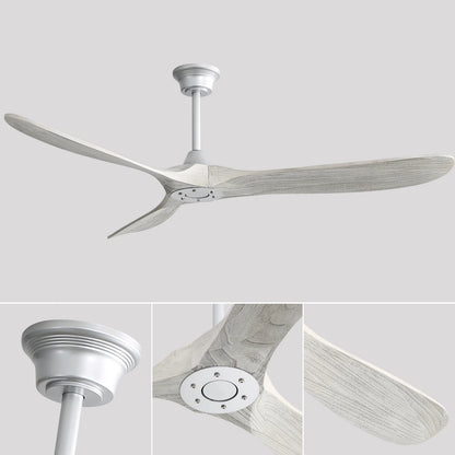 Sofucor 60" Modern Ceiling Fans No Light With Remote Control For Living Room Porch