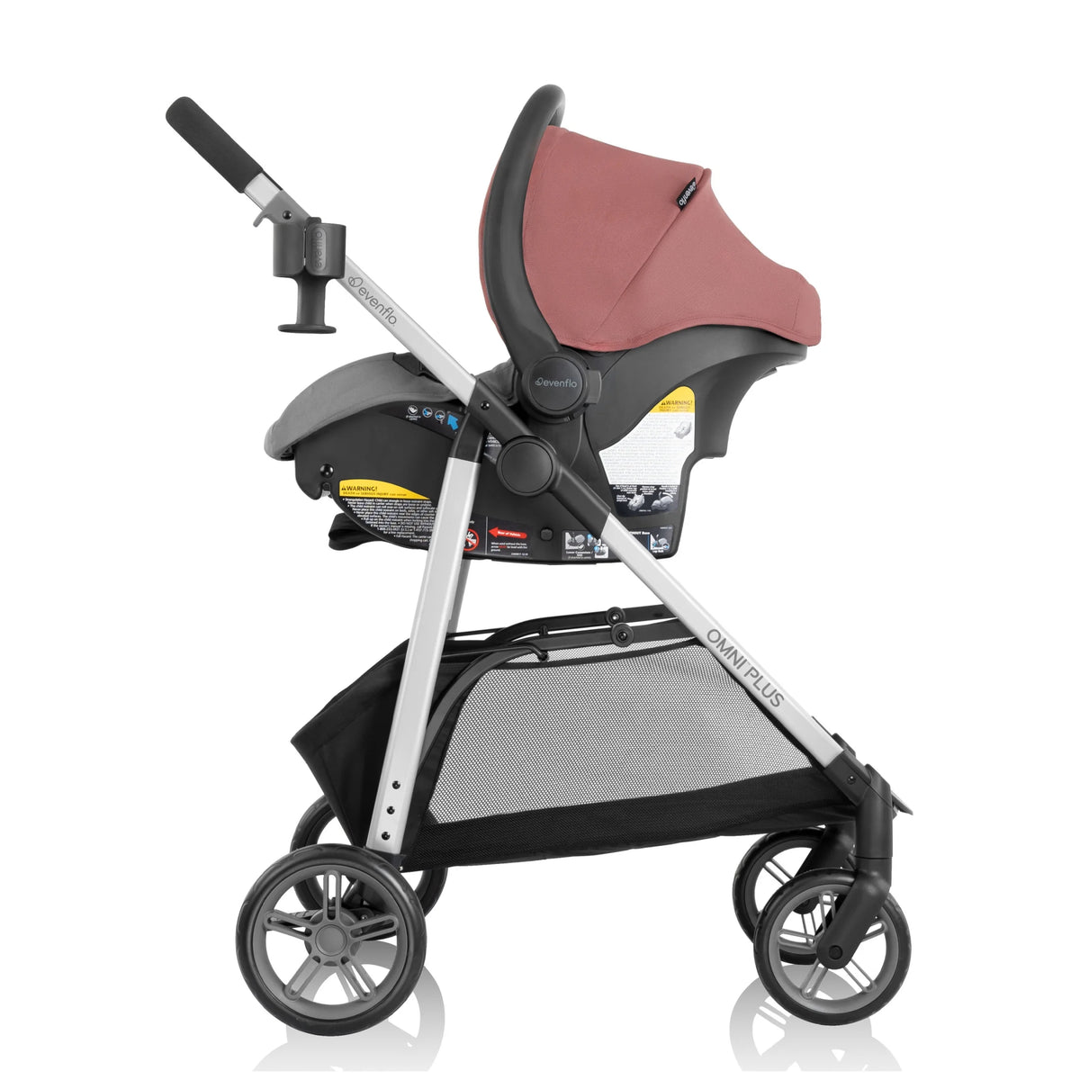 Evenflo Omni Plus Modular Travel System with LiteMax Sport Infant Car Seat, Mylar Gray, Unisex