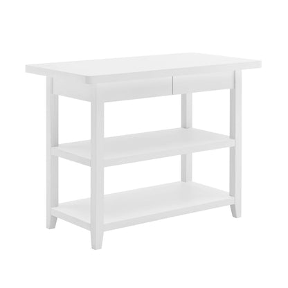 Better Homes & Gardens Reading Wood Kitchen Island with 2 Shelves and Drawers, Walnut Color