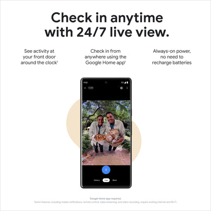 Google Nest Doorbell (Wired, 2nd gen) - Video Doorbell Camera - Doorbell Security Camera - Snow