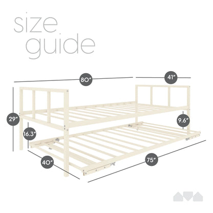 Milliard Twin Daybed and Fold-up Trundle Set, Frame - Mattresses Sold Separately (Black)