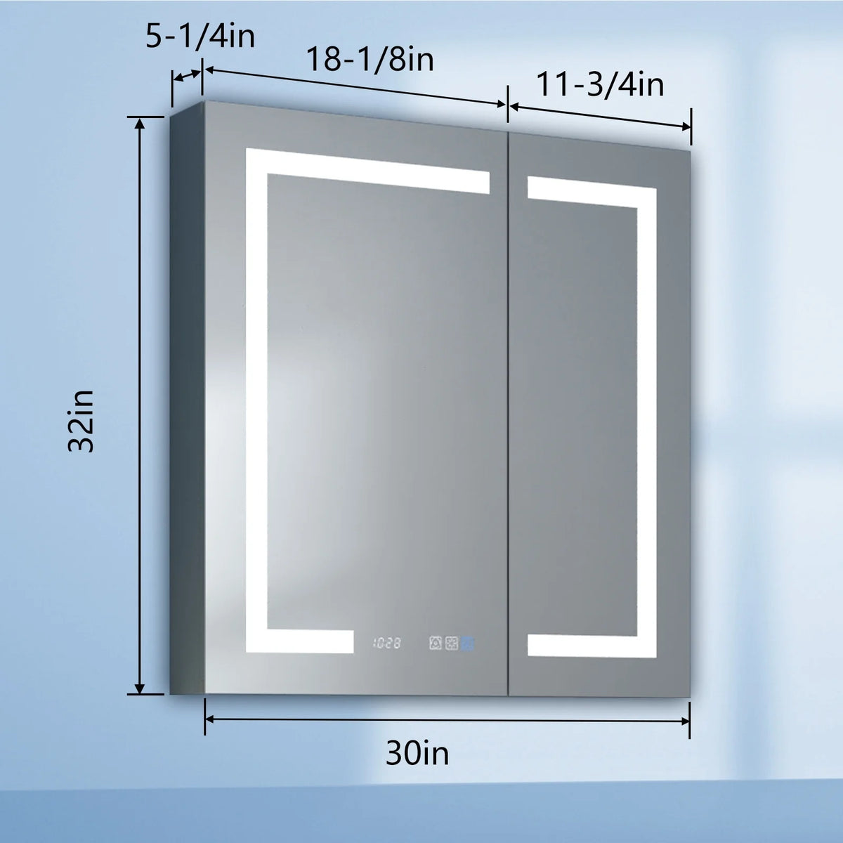 ExBrite   LED Lighted Bathroom Medicine Cabinet with Mirror Recessed or Surface led Medicine Cabinet 48"x 32"
