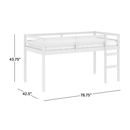 HH2Home Campbell Wood Twin Junior Loft Bunk Bed, White