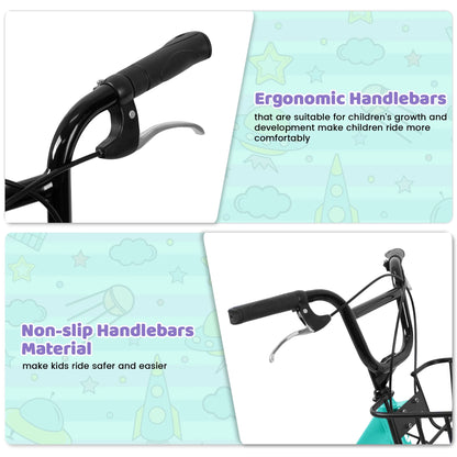 20 Inch Kids Bike for Boys Girls, 1 Speed Children Bicycle with Basket, Rear Seat, Chain Guard, Coaster Brake and V-Brake, Steel Frame Kids Bike for Ages 6-12 Years Old Birthday Gift, Purple