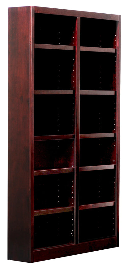 Concepts in Wood 12 Shelf Double Wide Wood Bookcase, 84 inch Tall - Oak Finish