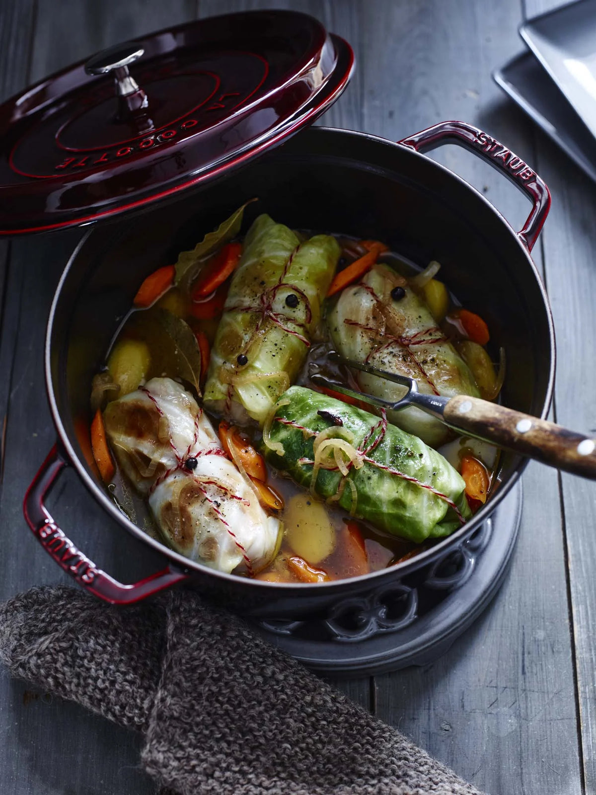 Staub Cast Iron 5.5-qt Round Cocotte - Cherry