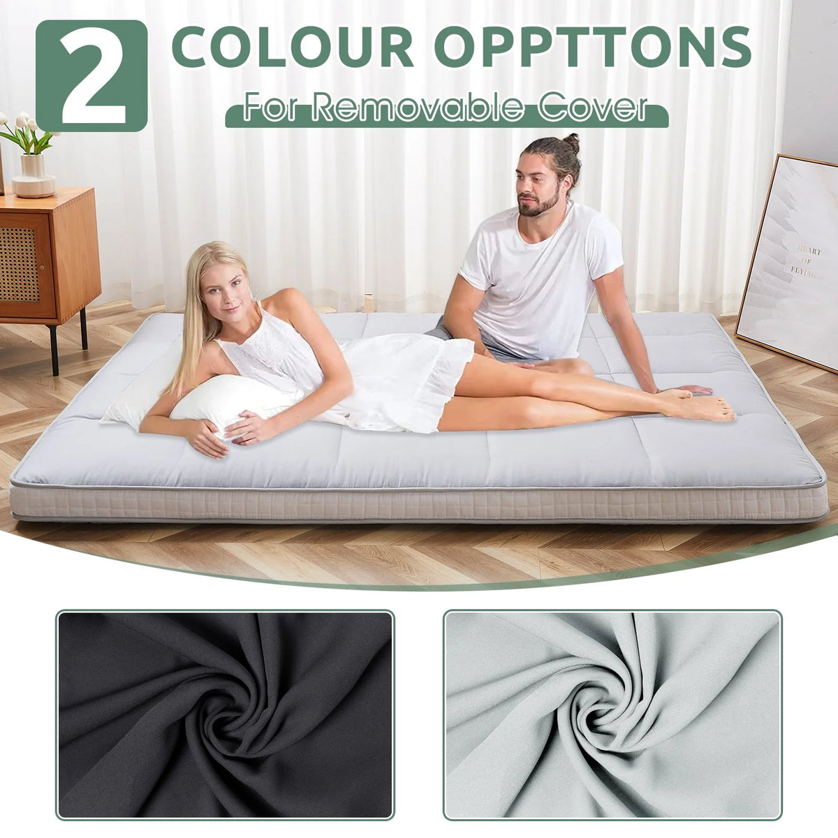 Slsy Futon Mattress 4" Soft and Supportive Twin Mattress Pad with Storage Bag