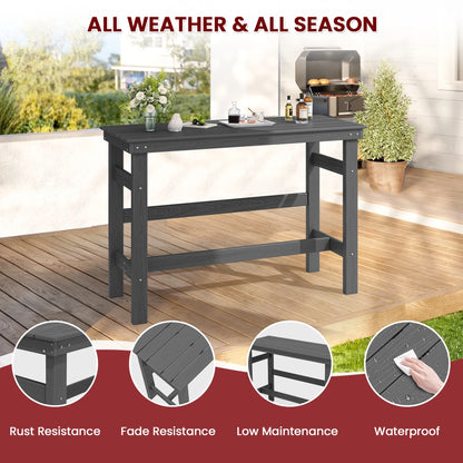 SERWALL 41" Outdoor Bar Table, HDPE All Weather Adirondack Outdoor Bar Height Table, Navy