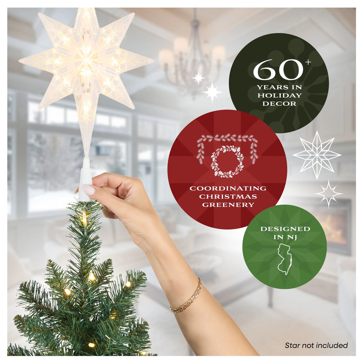 6.5 ft. Pre-Lit Artificial Millville Christmas Tree, White, 400 Warm White LED Lights, PowerConnect System, Includes Stand