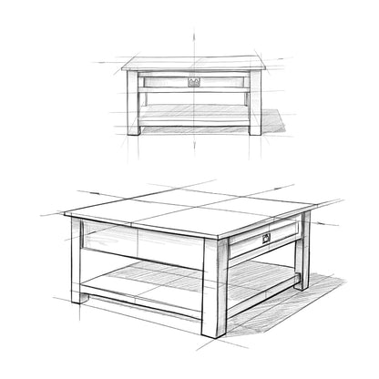 Simpli Home Monroe SOLID ACACIA WOOD 38 inch Wide Square Rustic Coffee Table in Distressed Charcoal Brown