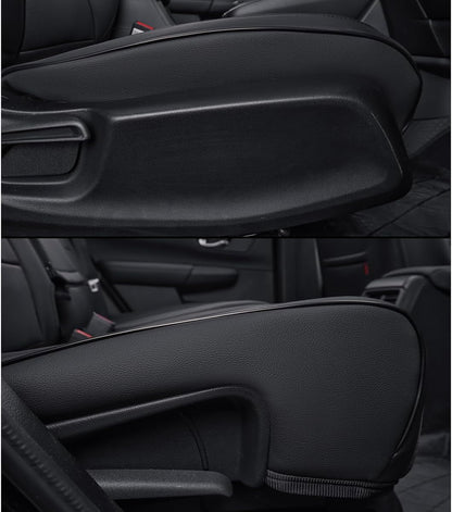 EKR Custom Fit CRV Seat Covers for Honda CRV EX,EXL,Hybrid 2023 2024 - Full Set Breathable Leather Auto Seat Covers(Black)